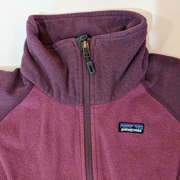Patagonia Fleece Jacket Purple USA Two Tone Full Zip - Picture 3 of 4